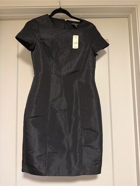 NWT Brooks Brothers Black Short-Sleeve Sheath Dress